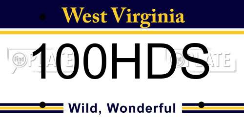 100HDS West Virginia License Plate