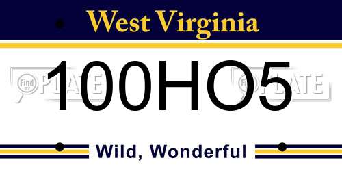 100HO5 West Virginia License Plate
