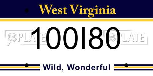 100I80 West Virginia License Plate