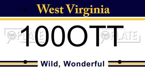 100OTT West Virginia License Plate