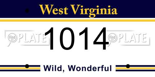 1014 West Virginia License Plate
