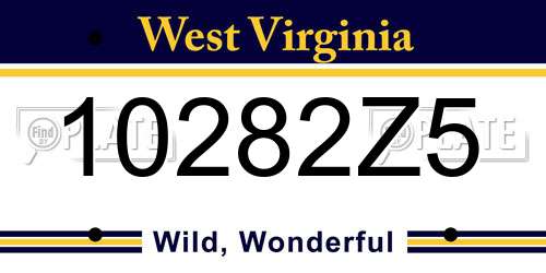 10282Z5 West Virginia License Plate