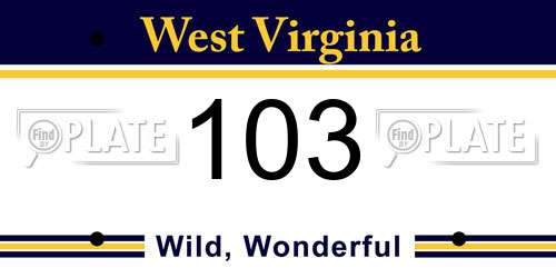 103 West Virginia License Plate