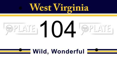 104 West Virginia License Plate