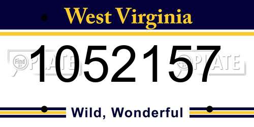 1052157 West Virginia License Plate