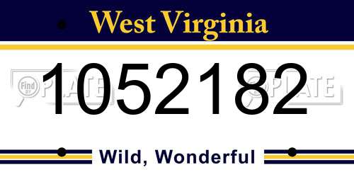 1052182 West Virginia License Plate
