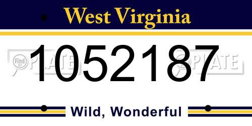 1052187 West Virginia License Plate