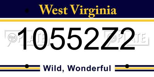 10552Z2 West Virginia License Plate