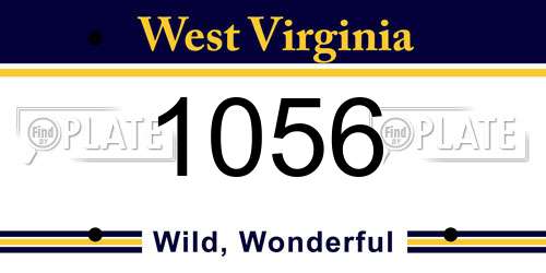 1056 West Virginia License Plate