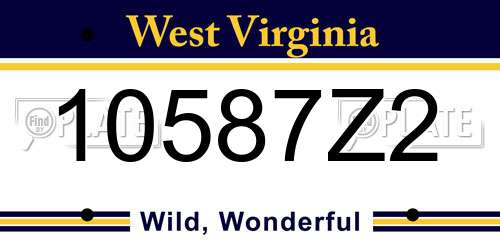 10587Z2 West Virginia License Plate
