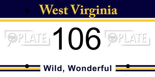 106 West Virginia License Plate