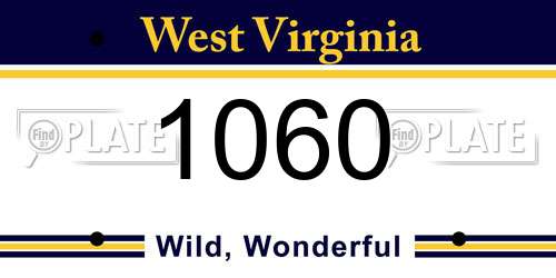 1060 West Virginia License Plate