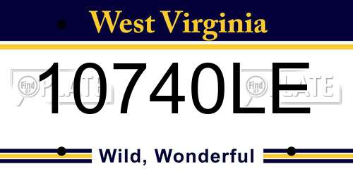 10740LE West Virginia License Plate