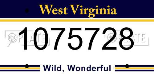 1075728 West Virginia License Plate