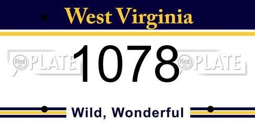 1078 West Virginia License Plate
