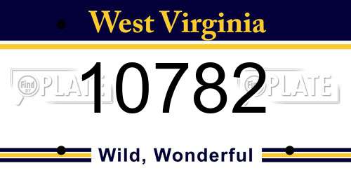 10782 West Virginia License Plate