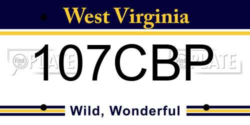107CBP West Virginia License Plate