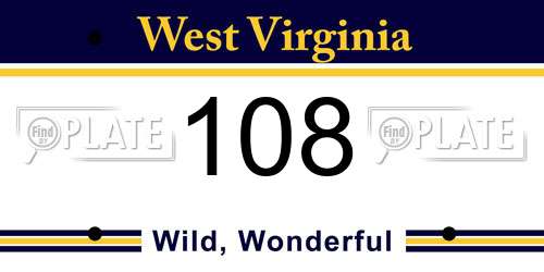108 West Virginia License Plate