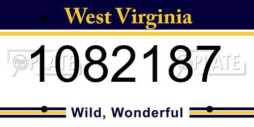 1082187 West Virginia License Plate