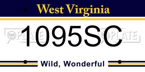 1095SC West Virginia License Plate