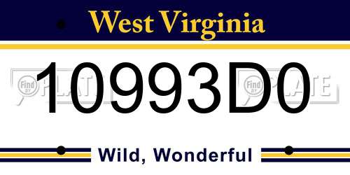 10993D0 West Virginia License Plate