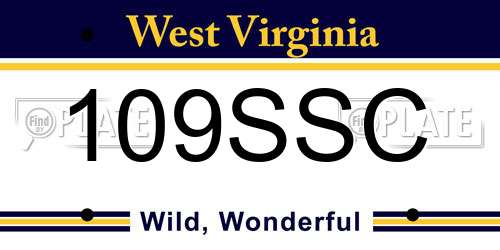 109SSC West Virginia License Plate