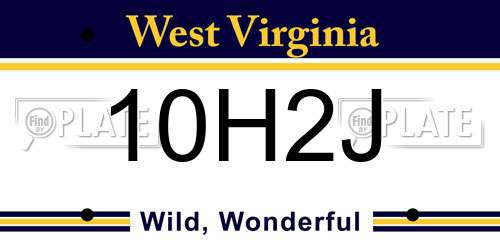 10H2J West Virginia License Plate