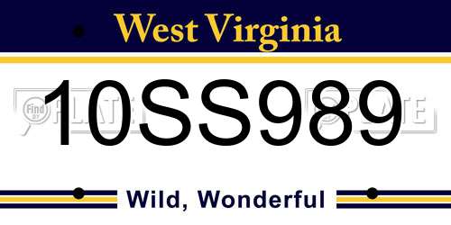 10SS989 West Virginia License Plate