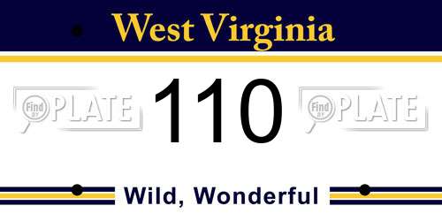 110 West Virginia License Plate
