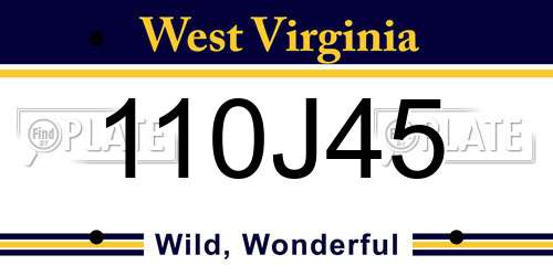 110J45 West Virginia License Plate