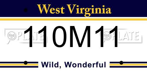 110M11 West Virginia License Plate