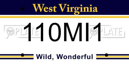 110MI1 West Virginia License Plate