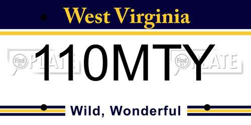 110MTY West Virginia License Plate