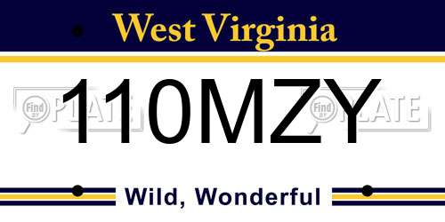 110MZY West Virginia License Plate