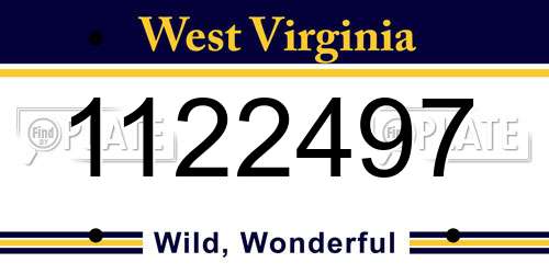 1122497 West Virginia License Plate