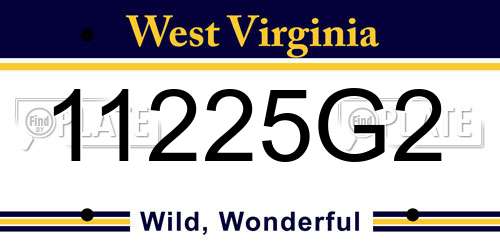 11225G2 West Virginia License Plate
