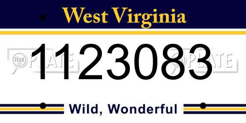 1123083 West Virginia License Plate