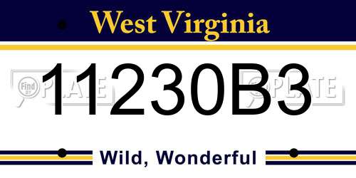 11230B3 West Virginia License Plate