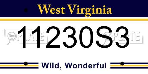 11230S3 West Virginia License Plate