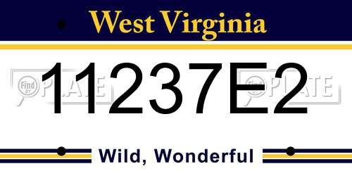 11237E2 West Virginia License Plate