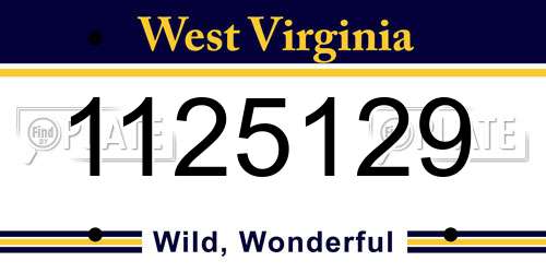 1125129 West Virginia License Plate