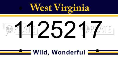1125217 West Virginia License Plate