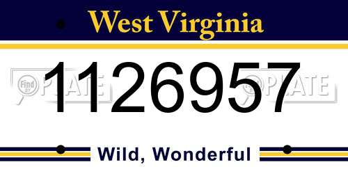 1126957 West Virginia License Plate