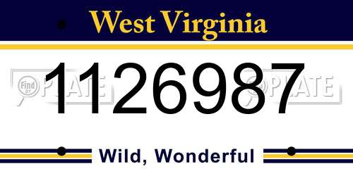 1126987 West Virginia License Plate