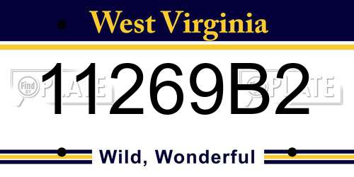 11269B2 West Virginia License Plate