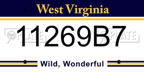 11269B7 West Virginia License Plate