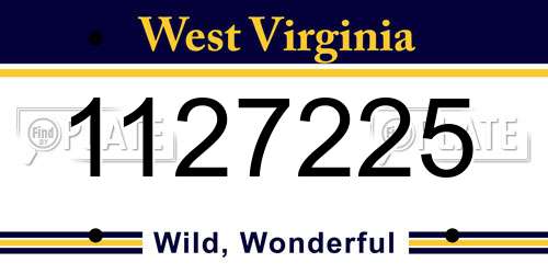 1127225 West Virginia License Plate