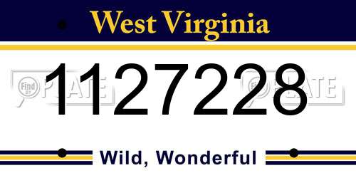 1127228 West Virginia License Plate