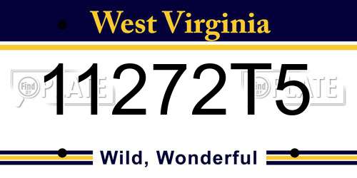 11272T5 West Virginia License Plate