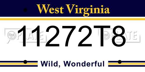 11272T8 West Virginia License Plate